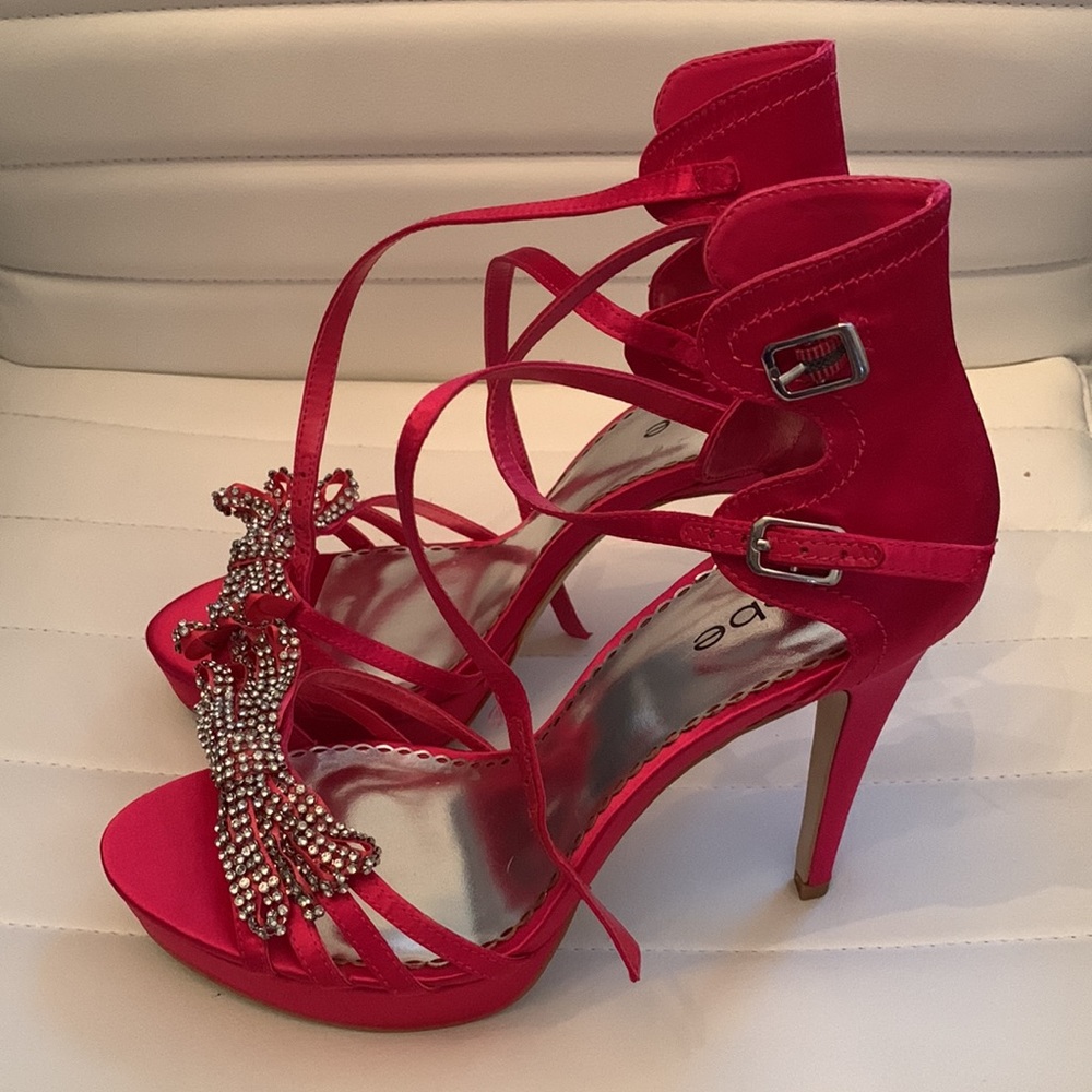 Bebe Rhinestone bow heels - Picture 2 of 6
